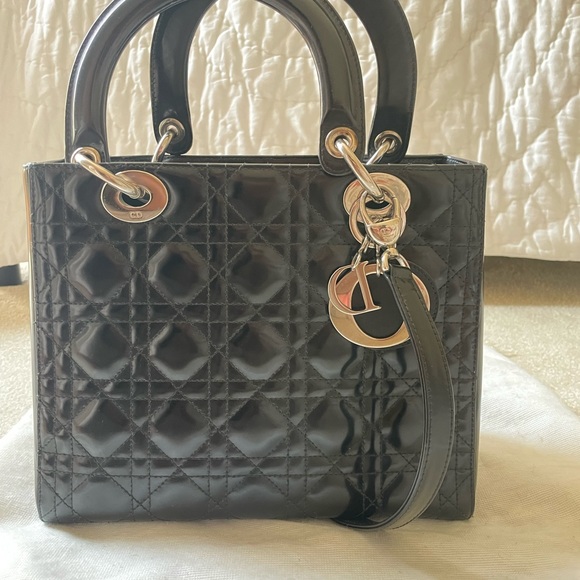 Christian Dior Medium Lady Bag w/ Strap & dust bag - Picture 7 of 15